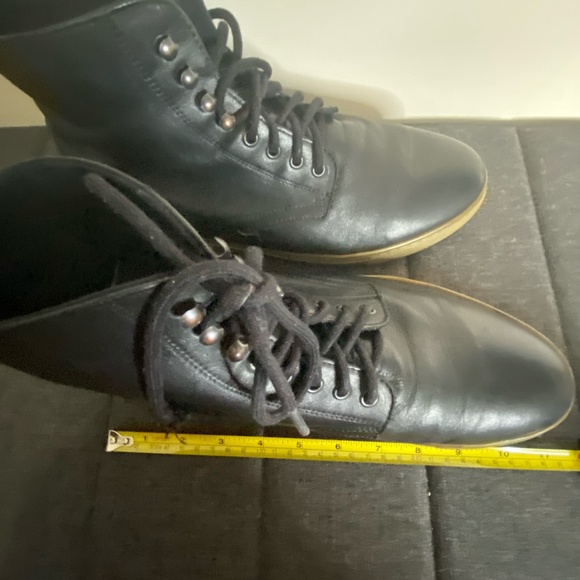 Frank & Oak Mens Soft Black Leather Ankle Lace Up Casual Boots- Sz-10 - Picture 16 of 16